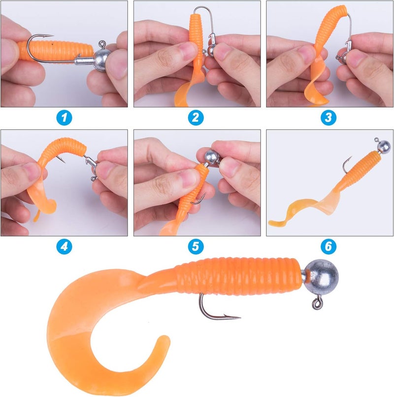 Goture Round Lead Jig Head Hooks for Freshwater & Saltwater Fishing, Swimbait Jig Heads with Fishing Box, Ideal for Trout & Bass - Image 3